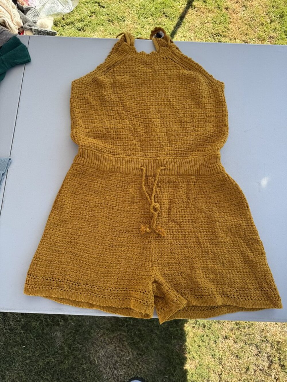 Universal Thread Mustard Knit Romper S